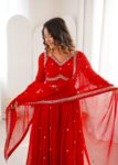 A Beautiful Premium Red Anarkali Suit Set