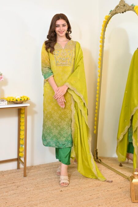 Elegant Silk Embroidered Suit Set with Dupatta – Festival & Ethnic Wear for Women