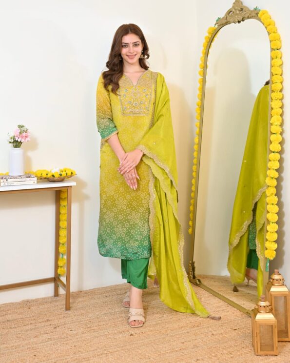 Elegant Silk Embroidered Suit Set with Dupatta – Festival & Ethnic Wear for Women