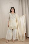 Minimal Luxury Suit Set 🤍 | Tissue Silk Embroidered Co-Ord for Women